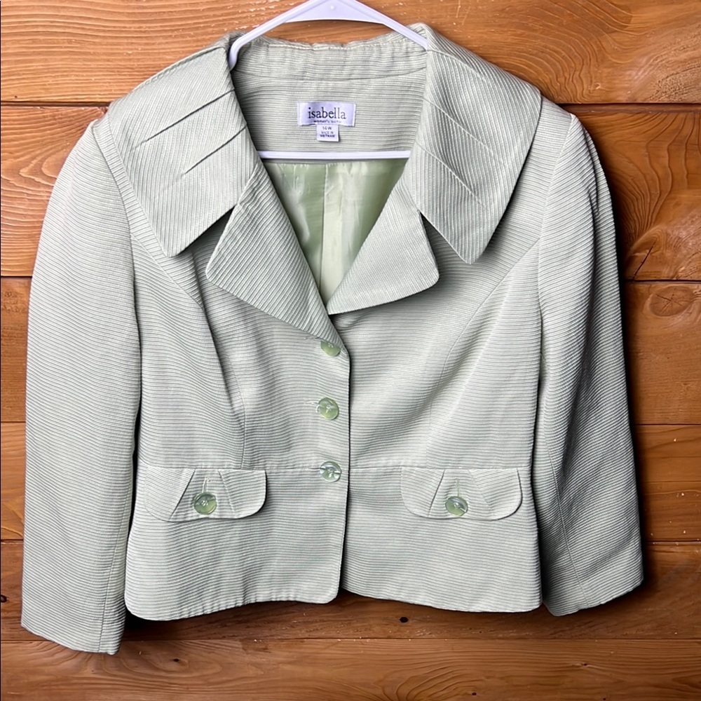 Isabella Womens Blazer Suit Jacket 14W 3 button career office fashionable career